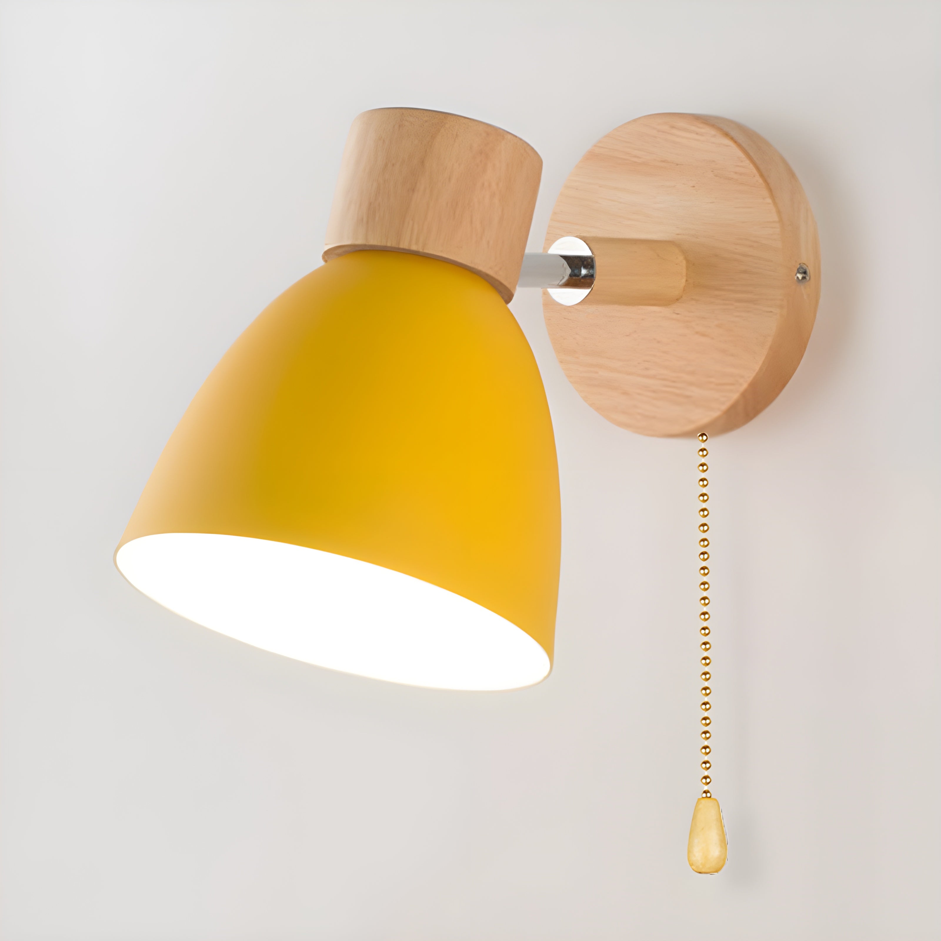 Holz Nordische Wandlampe mit Schalter für das Schlafzimmer