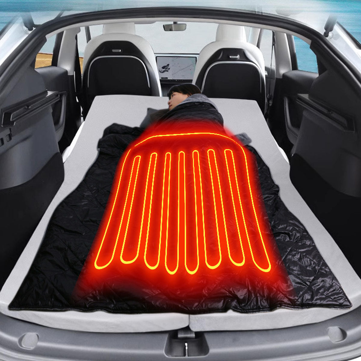 Tragbare 12V Heizdecke für Autofahrten mit USB-Anschluss
