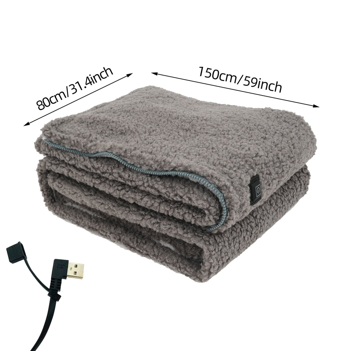 Tragende Heizdecke mit USB-Anschluss und 3 Temperaturstufen