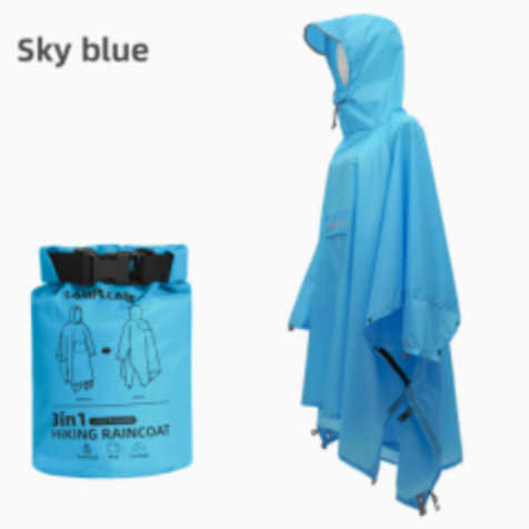 3-in-1 Tragbarer Wasserdichter Regenmantel - Verstellbar, Leicht und Wiederverwendbar für Männer und Frauen, Ideal für Wandern, Jagen und Klettern