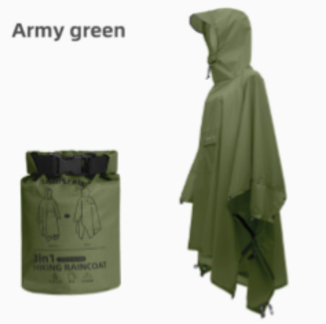 3-in-1 Tragbarer Wasserdichter Regenmantel - Verstellbar, Leicht und Wiederverwendbar für Männer und Frauen, Ideal für Wandern, Jagen und Klettern