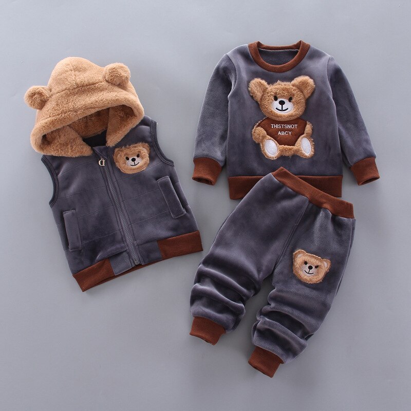 TeddyKids WinterSet CosyBear – 3-teiliges warmes Kinderoutfit mit Kapuze und Ohren