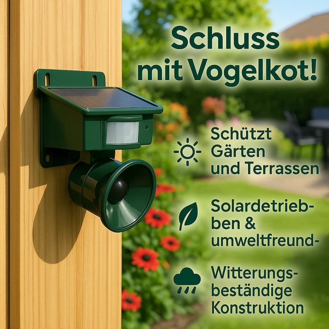 Tauben vertreiben von Balkon & Garten | Vogelabwehrgerät | VogelBlock