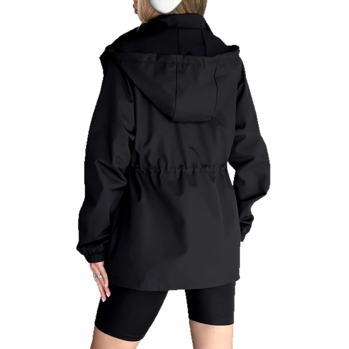 Damen Regenjacke mit Futter – Wasserdichter Parka mit Verstellbarem Taillenzug