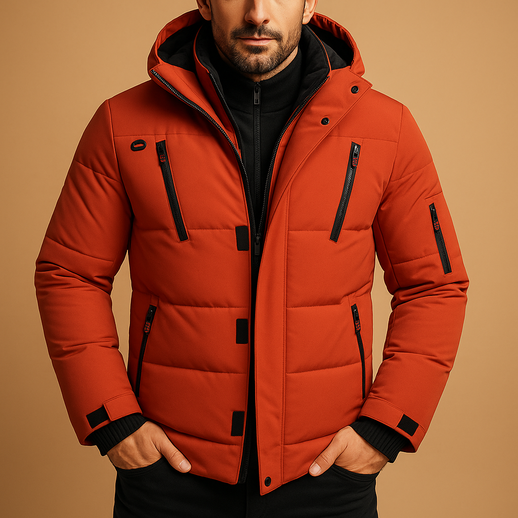Klaus | Herren Robuste Dicke Winterjacke mit Reißverschluss