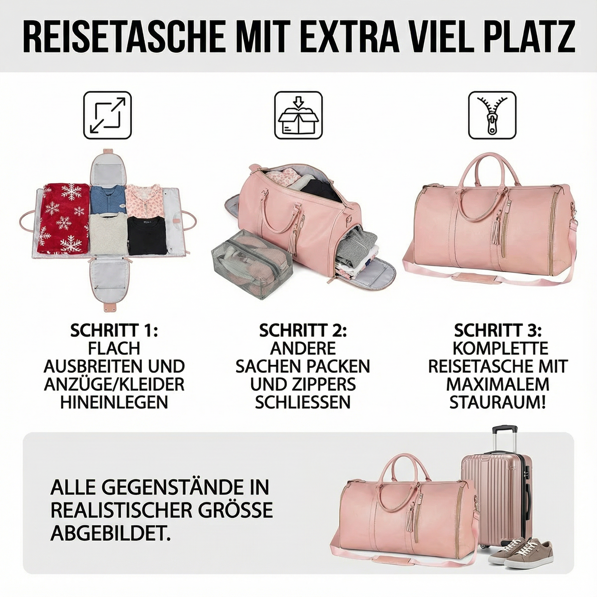 Geräumige Reisetasche für all deine Reisebedürfnisse