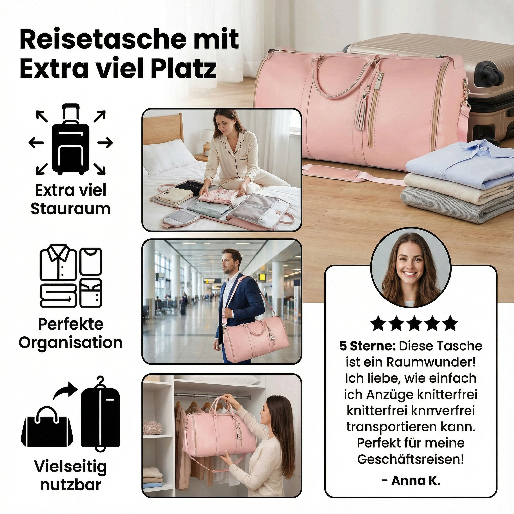 Geräumige Reisetasche für all deine Reisebedürfnisse