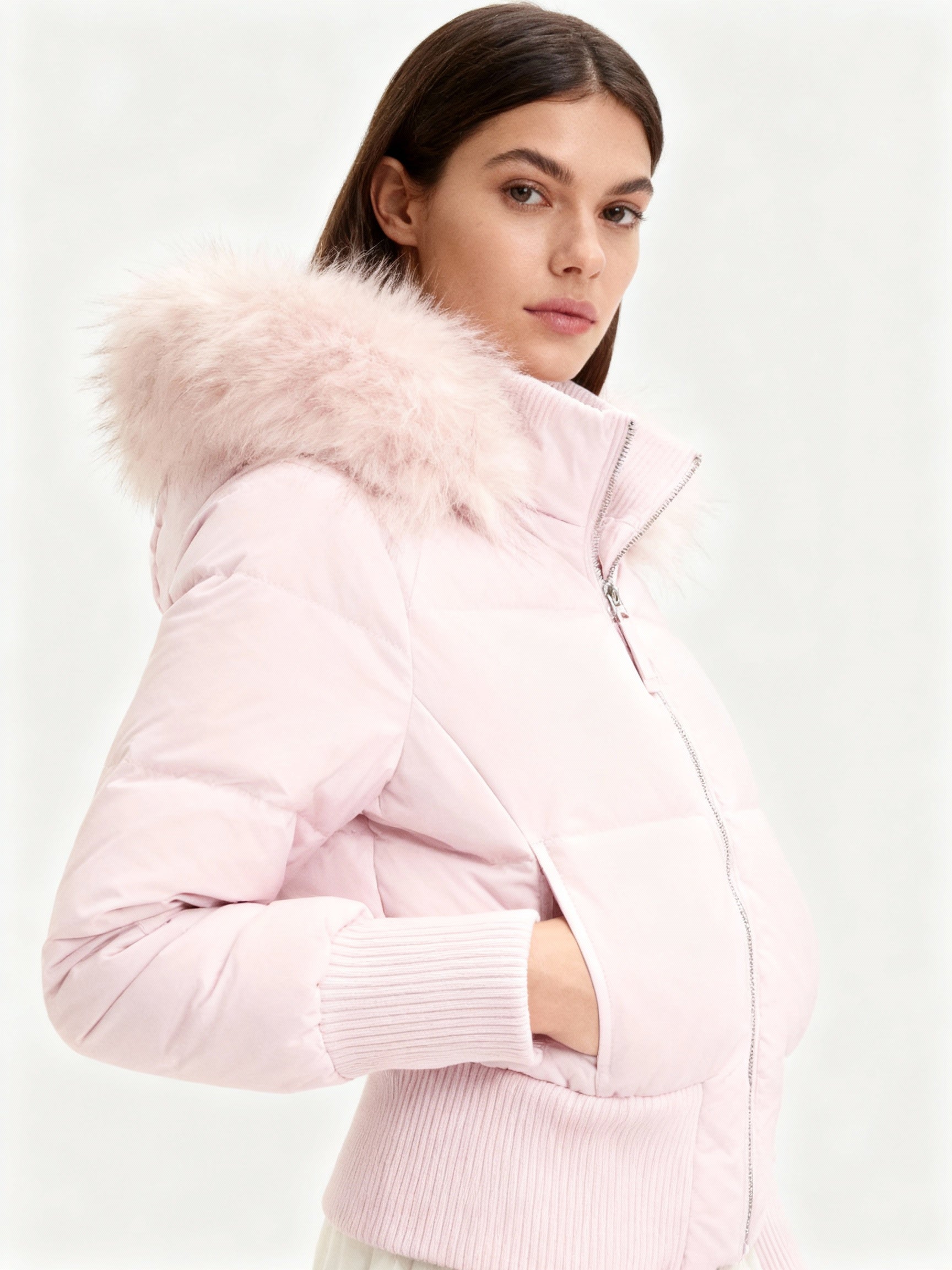 Damen Gesteppt Winterjacke mit Warm & Abnehmbarer Kapuze | Heidi-Mode