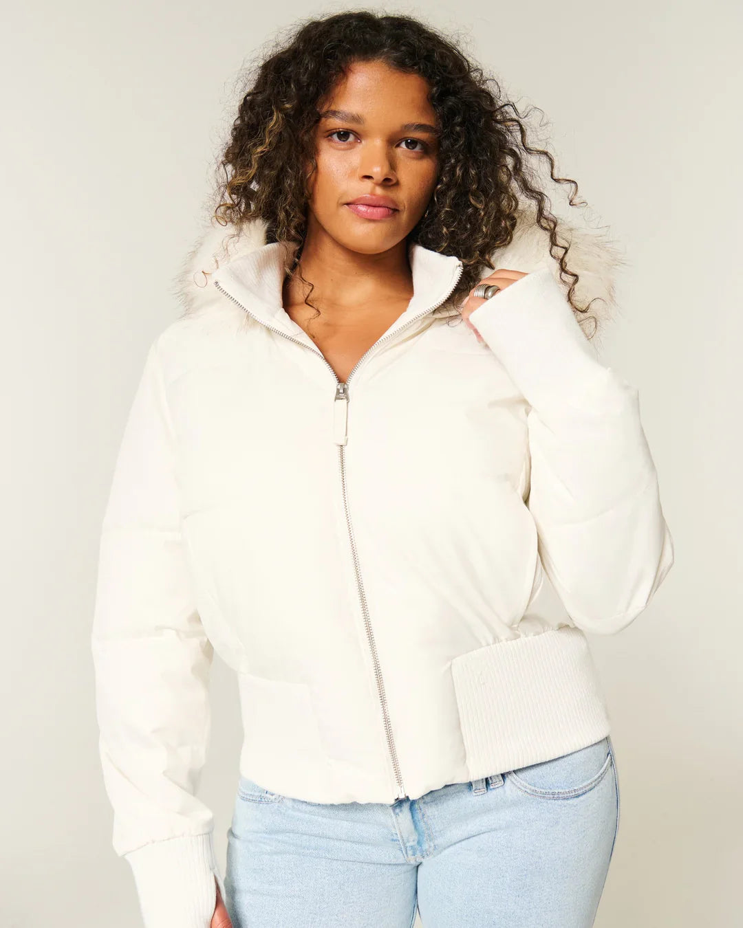 Damen Gesteppt Winterjacke mit Warm & Abnehmbarer Kapuze | Heidi-Mode