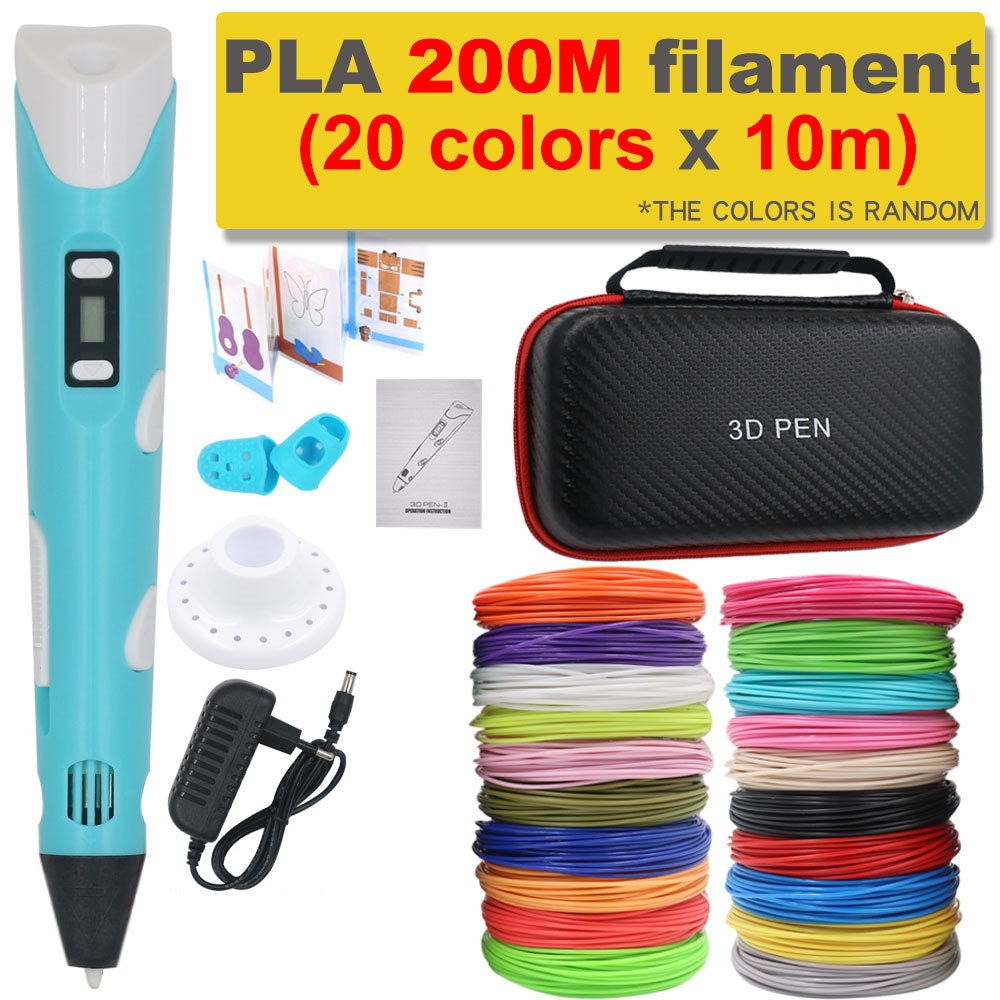 3D-Druckstift DIY-Zeichenstift mit 200M PLA-Filament, Geschenk für Kinder
