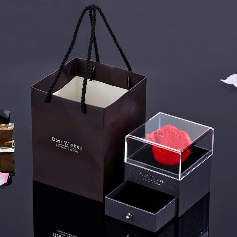 Römische Kette | Ewige Rose und Herz Kette | Luxuriöses Geschenkset
