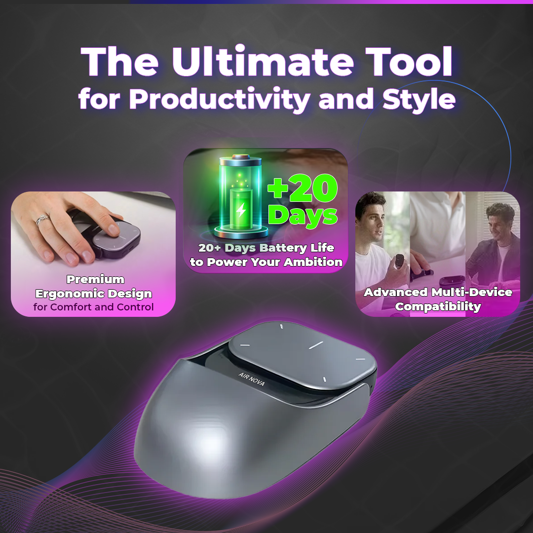 AirGlide Bluetooth Luftmaus | Drahtloses Touchpad & Laserpointer für nahtlose Steuerung