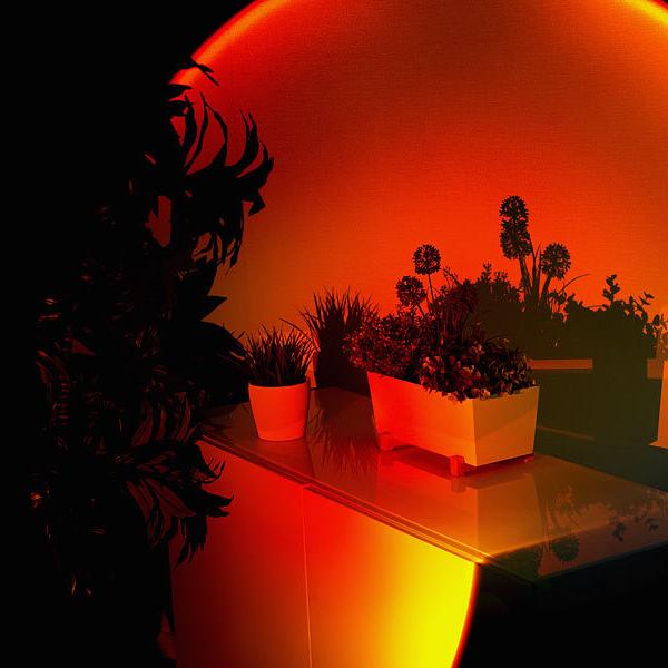 Moderne Tischlampe Sunsetlampe Warmweiß Design