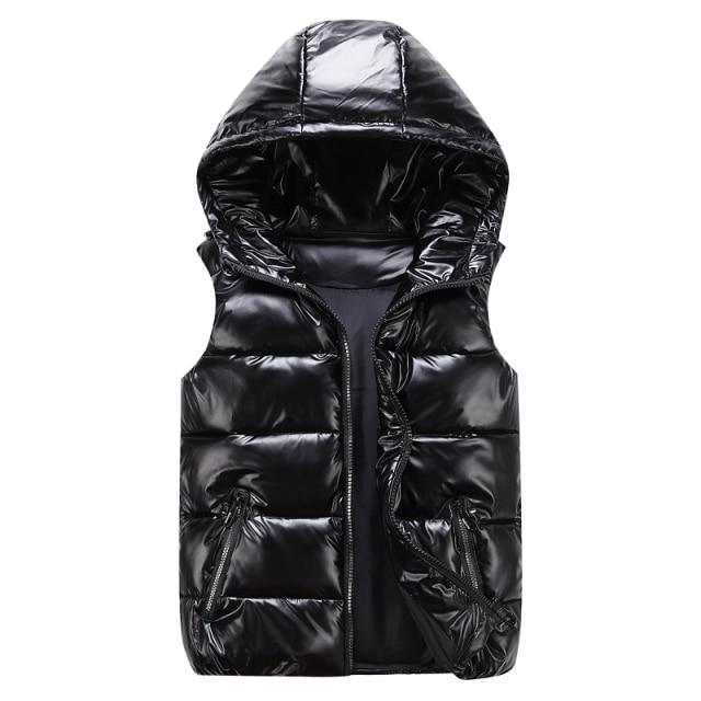 Elegante unisex Steppweste mit Kapuze