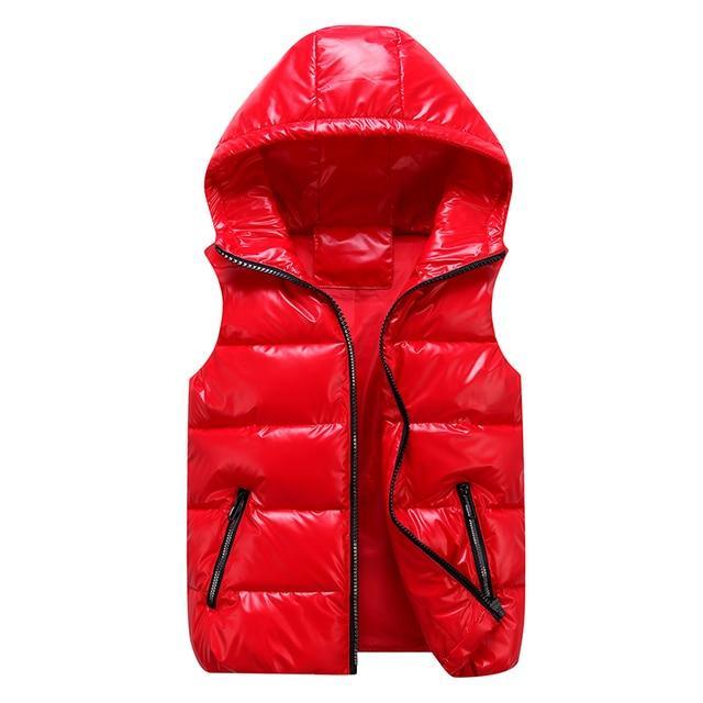 Elegante unisex Steppweste mit Kapuze