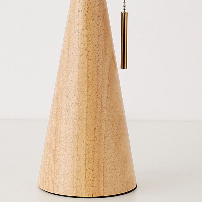 Japanische Minimalistische Holzkonstruktion Faltenstoff LED Tischlampe 1-Licht