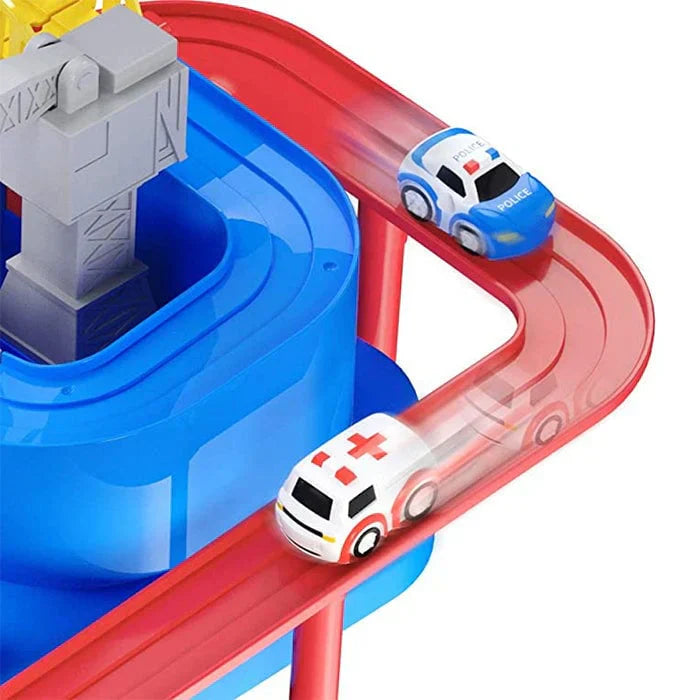 RescueTrack Abenteuer-Set – Pädagogisches Spielzeug für Rettungsfahrzeuge für Kleinkinder