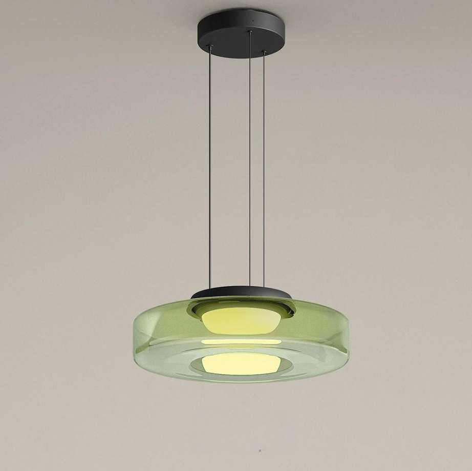Glas Pendelleuchte im Bauhaus-Stil