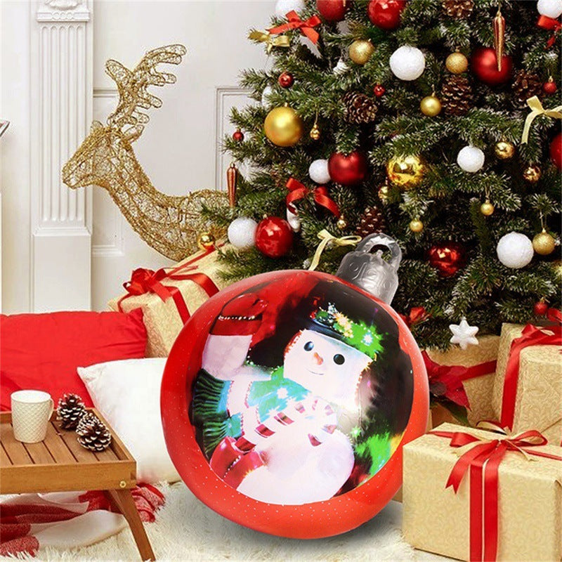 Aufblasbare Weihnachtskugel Außen Deko 60cm – Wetterbeständige PVC Weihnachtsdekoration