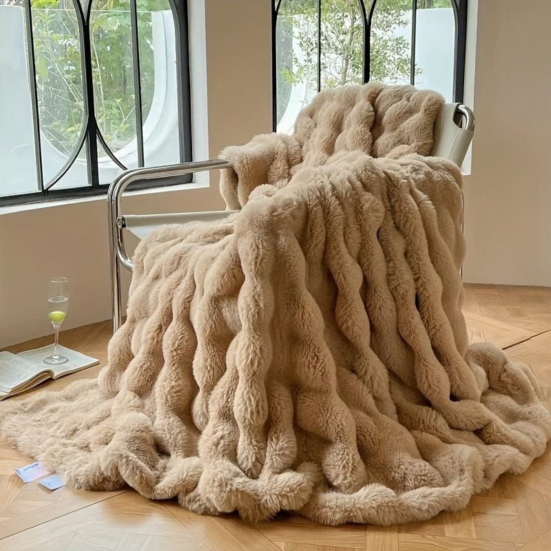 Bubble Fleece Decken – Luxuriöse Weiche Plaid für Extra Komfort