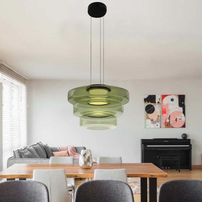 Glas Pendelleuchte im Bauhaus-Stil