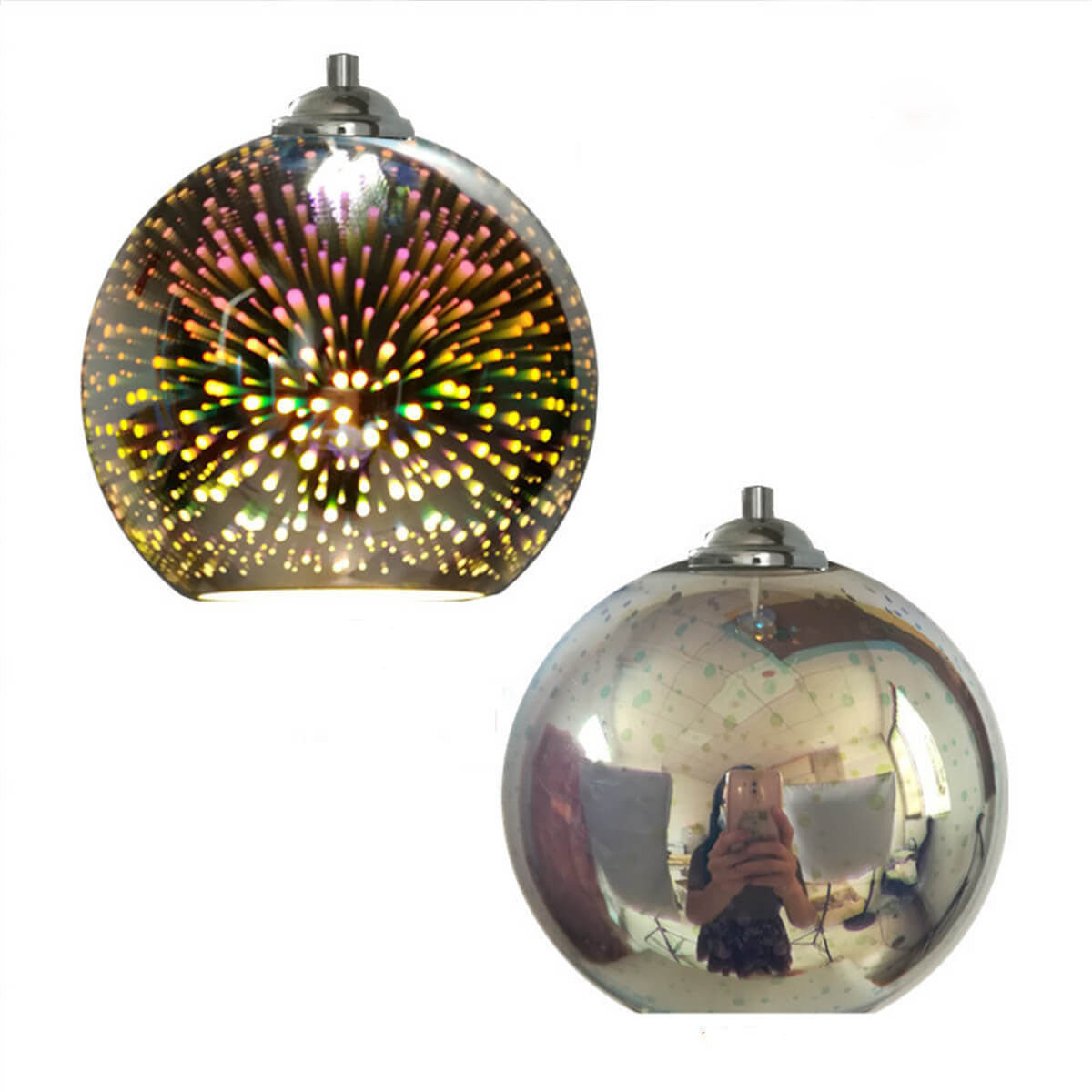Frendorf | 3D Feuerwerk Glas Pendelleuchte | Kreatives Farbglas Design