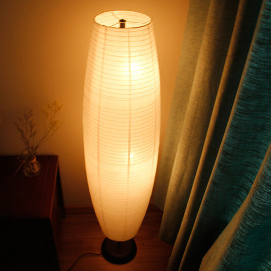 Nordische Reispapier Säulen 2-Licht Stehlampe