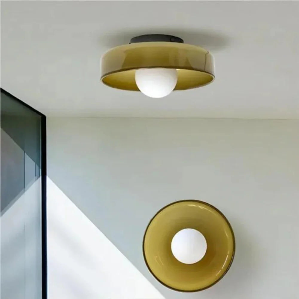 Nordic Glass Olive Disc Wand- & Deckenleuchte LED 1-Licht
