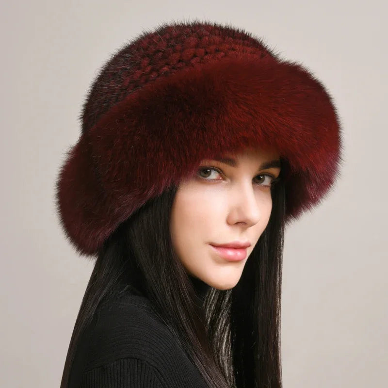 Novaine Nerzfellmütze für klassischen Winterkomfort und Stil