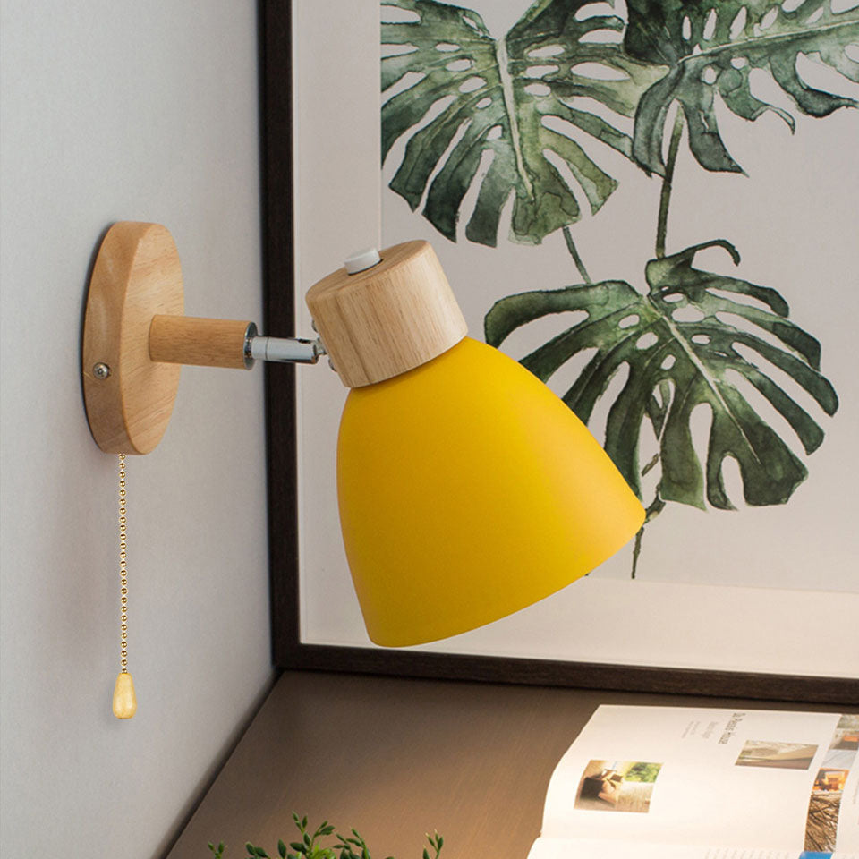 Moderner Minimalistischer Holzkonus LED Wandleuchte | 1-Lampe