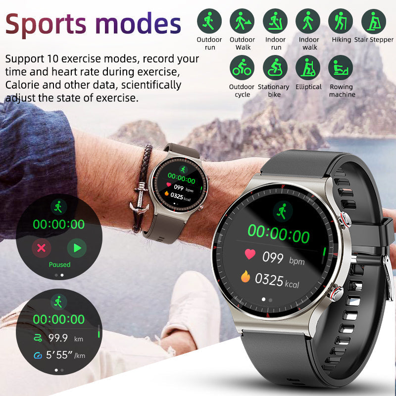 Medizinische EKG-Smartwatch | CFDA-zertifiziert | 512Hz Hochpräzisions-Biosensor | SpO2- & Herzfrequenz-Monitoring | KI-basierte Atemanalyse | IP67 Wasserdicht