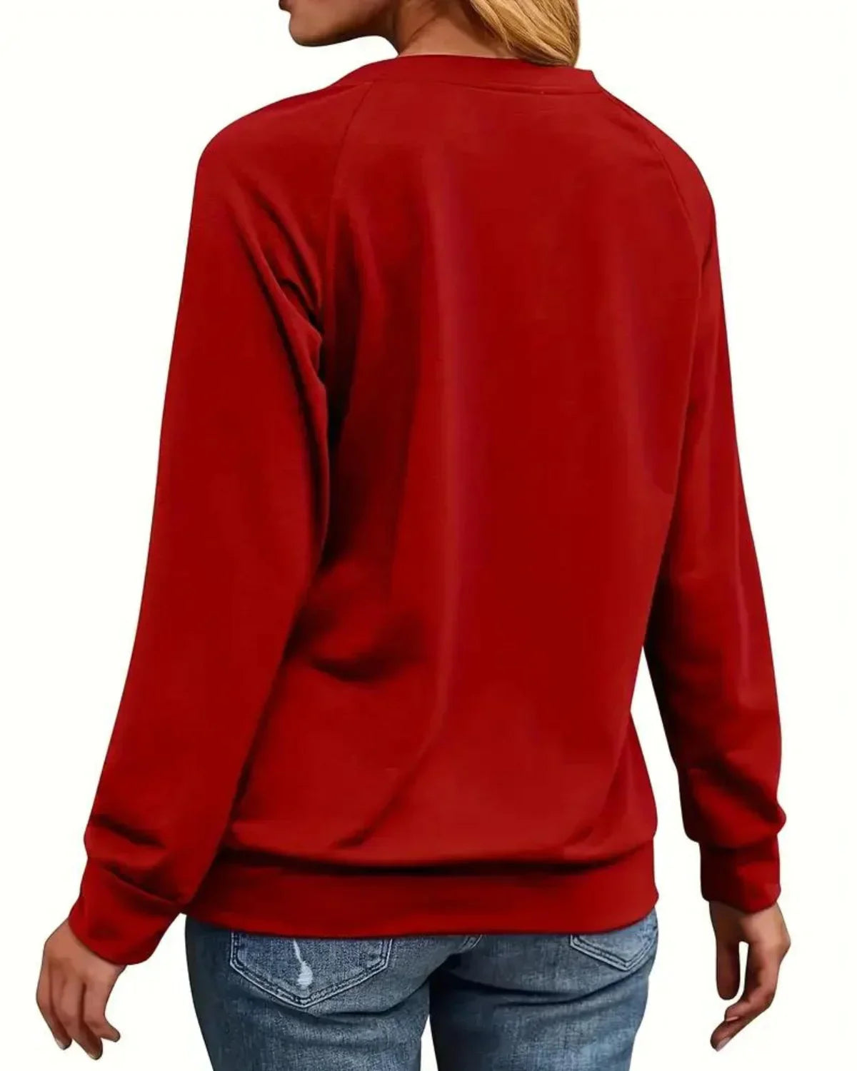 Festlicher Rentierpullover Damen – Warmer Weihnachtspullover mit Rundhalsausschnitt
