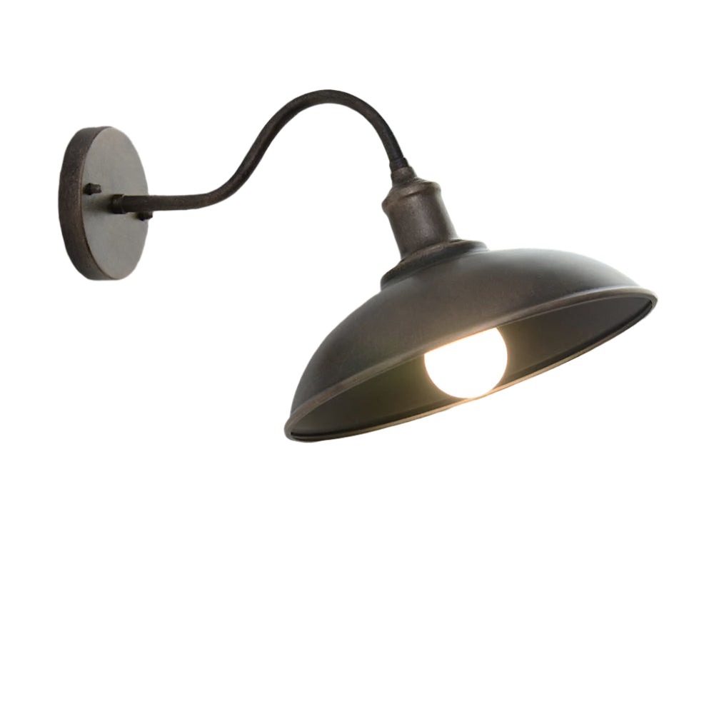 Vintage Industrielle Eisen Schüssel Außen Wandlampe LED 1-Licht