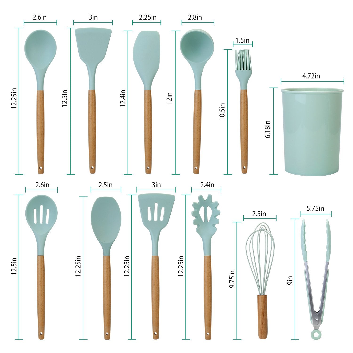 11-teilig: Silikon Küchengeräte Set