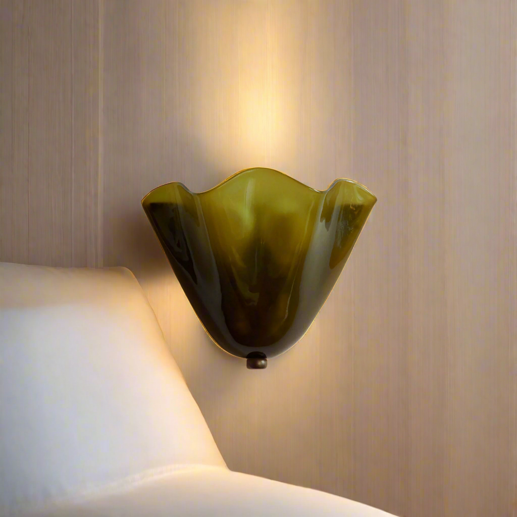 Retro Buntglas Rock Muschel Wandlampe LED 1-Licht