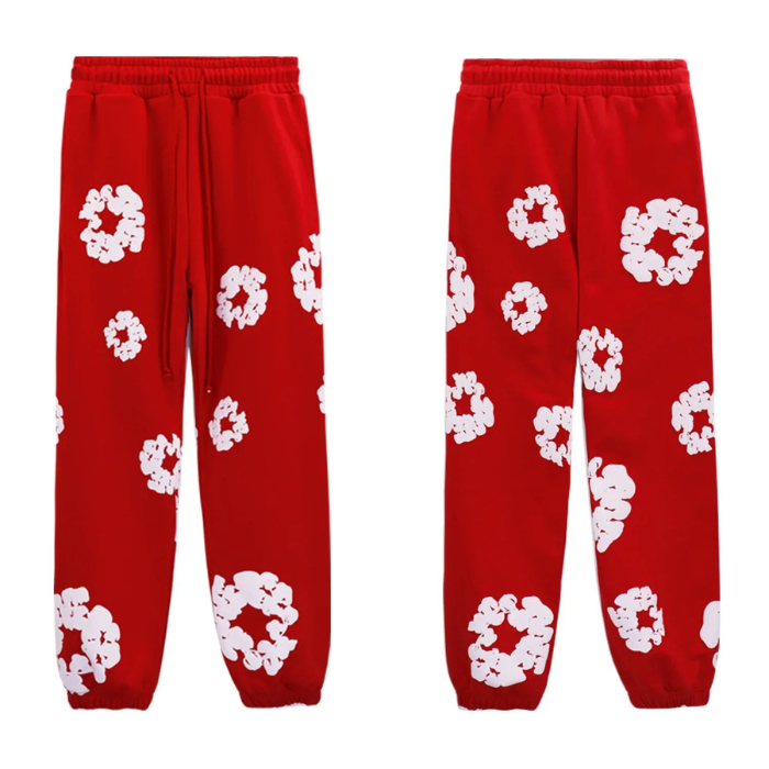Ensemble Caleb mit Kapuze und weitem Blumen-Hosen