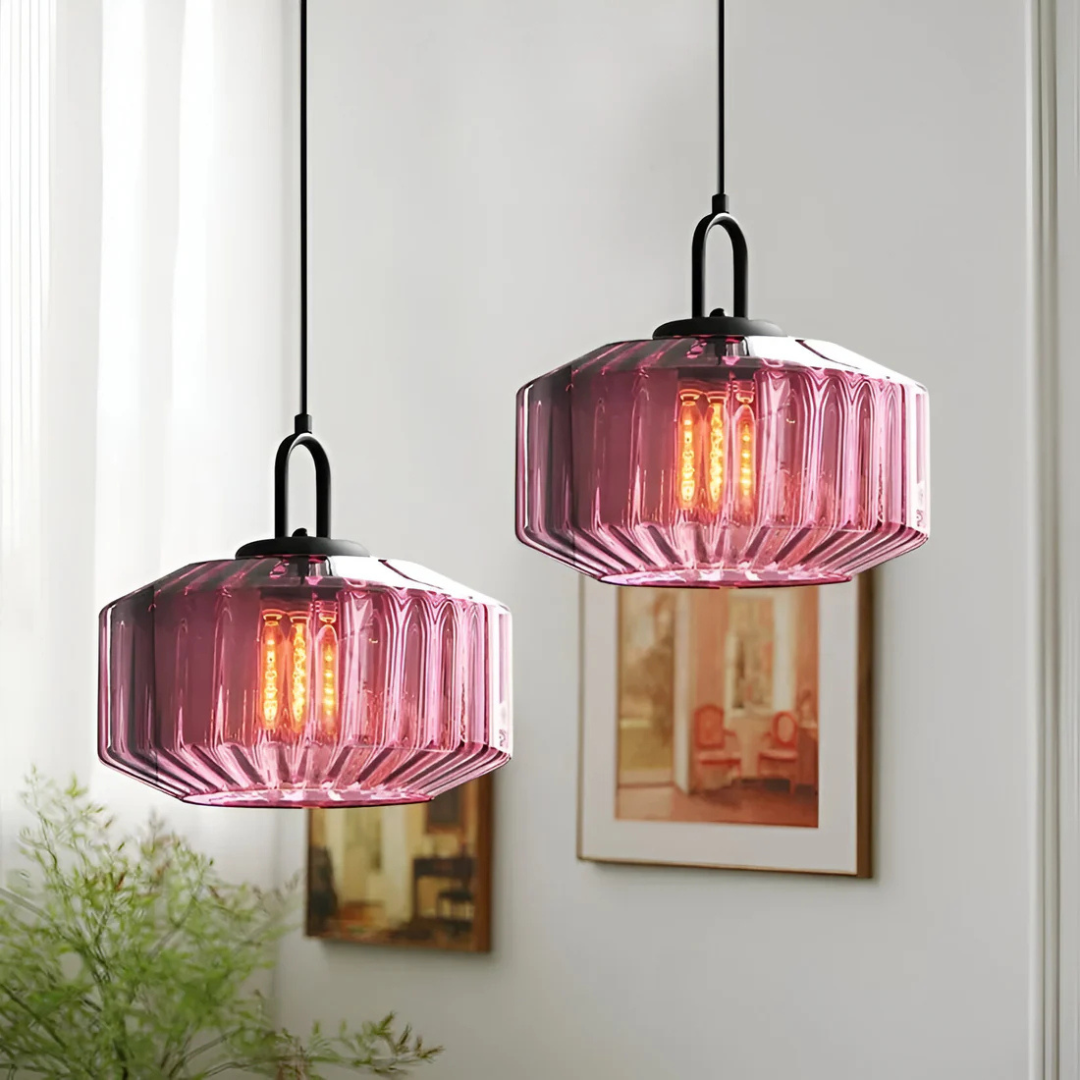 Mireta - Retro Bunte Glas Hängeleuchte