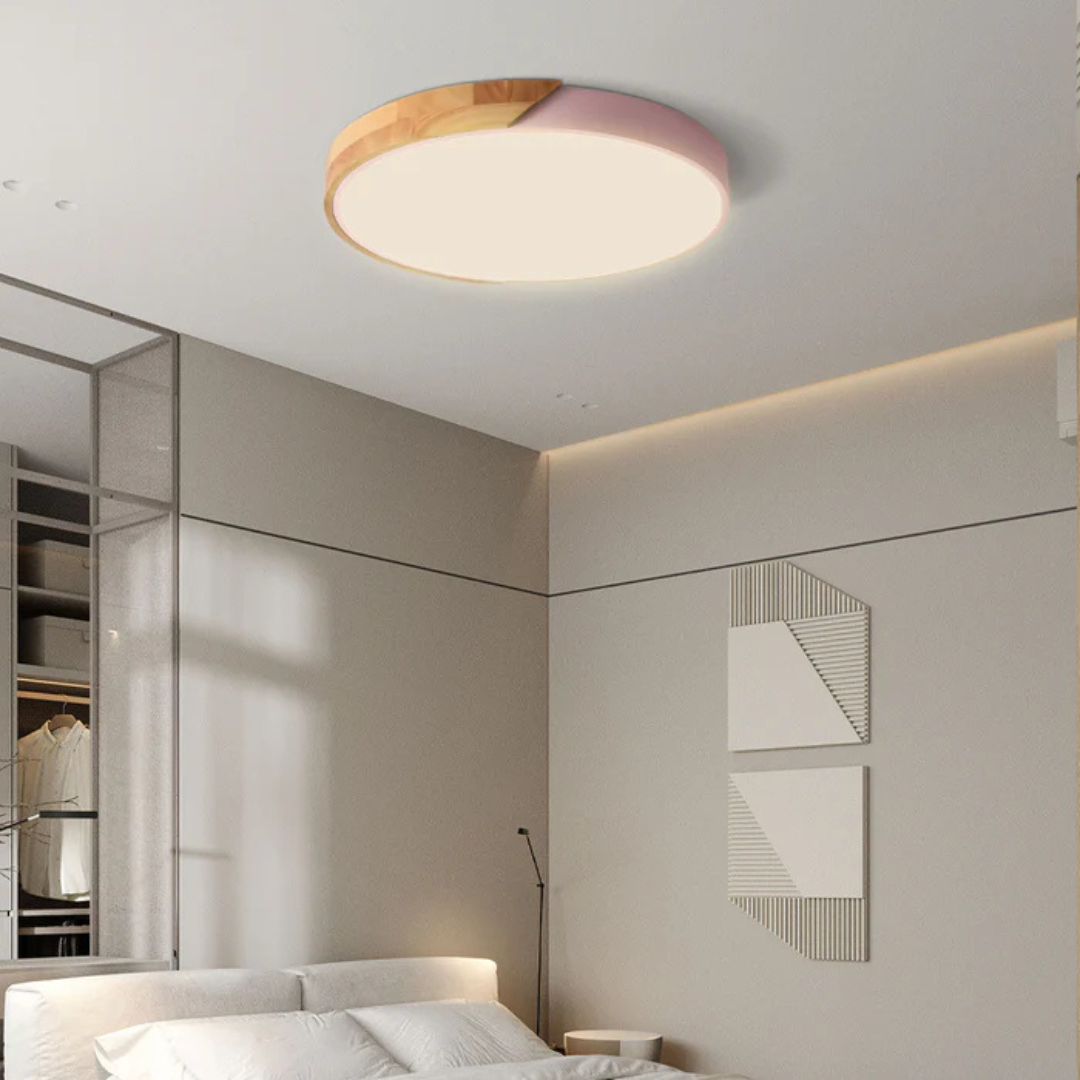 Delos - Skandinavische Holz-LED-Deckenlampe