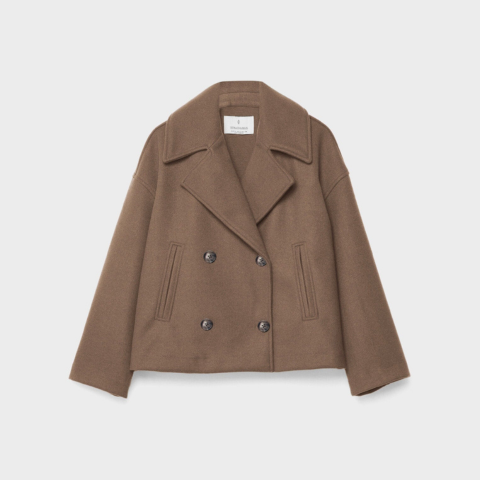 Kurze Damenjacke mit doppelter Knopfleiste | Warm
