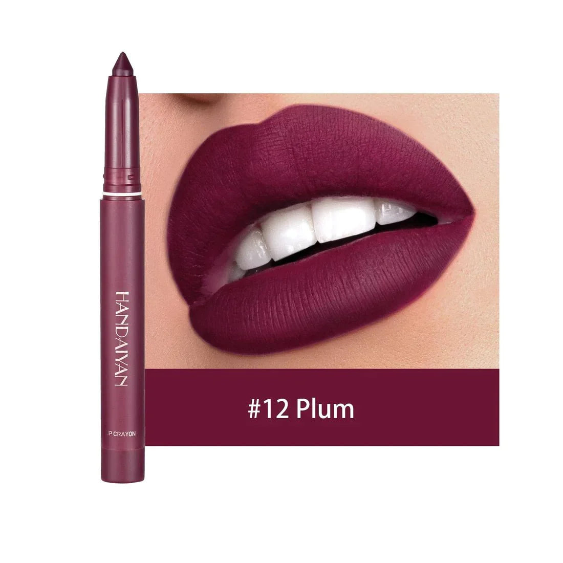 12 Farben HANDAIYAN Rotierende Anspitzbare Matte Lippenstift Stifte