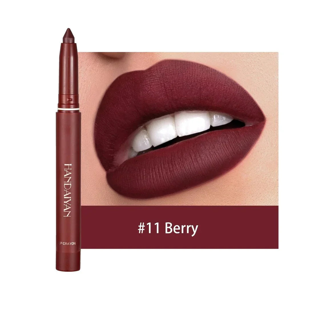 12 Farben HANDAIYAN Rotierende Anspitzbare Matte Lippenstift Stifte