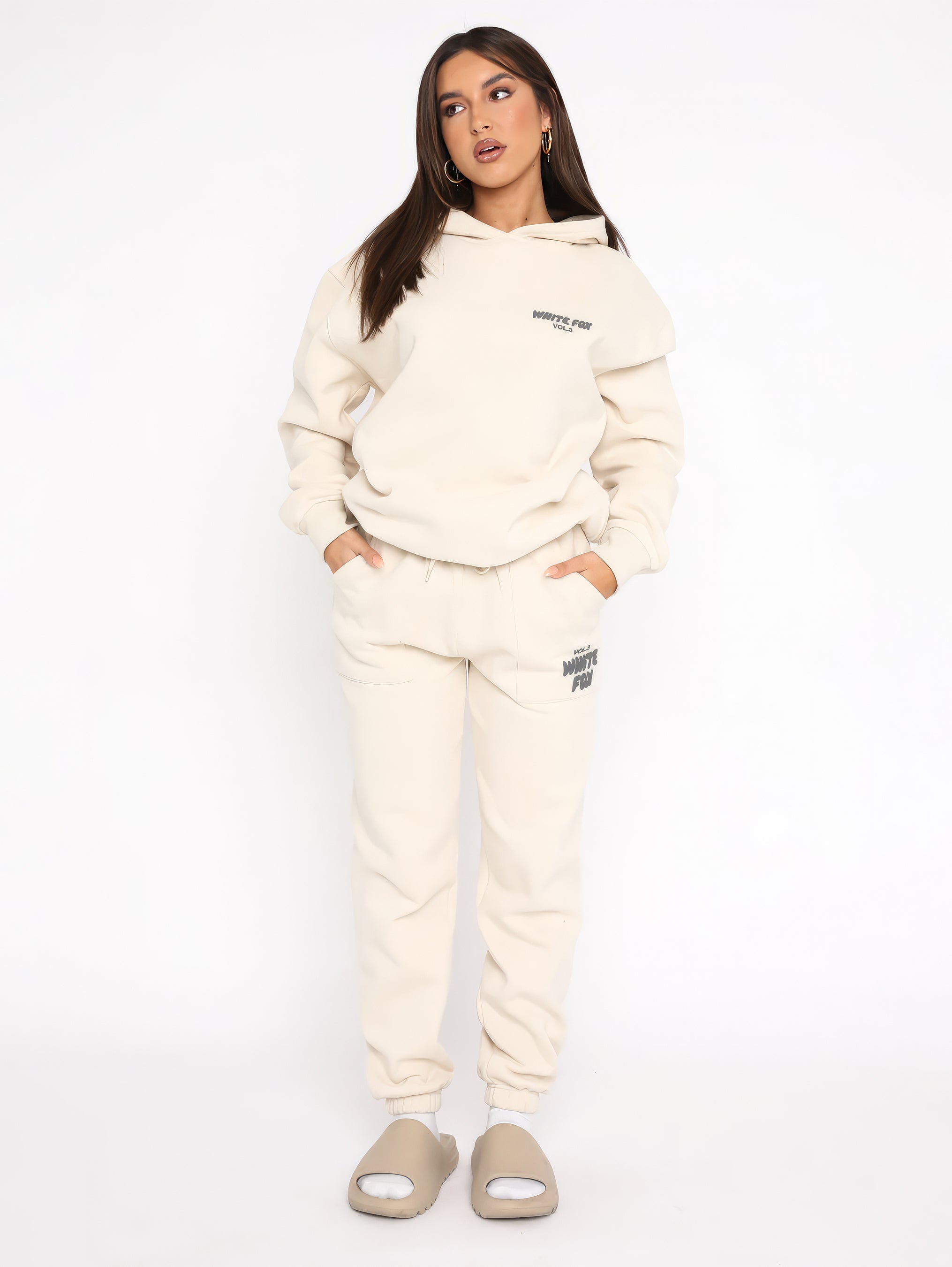 Vanio | Damen WhiteFox Trainingsanzug mit Kapuze