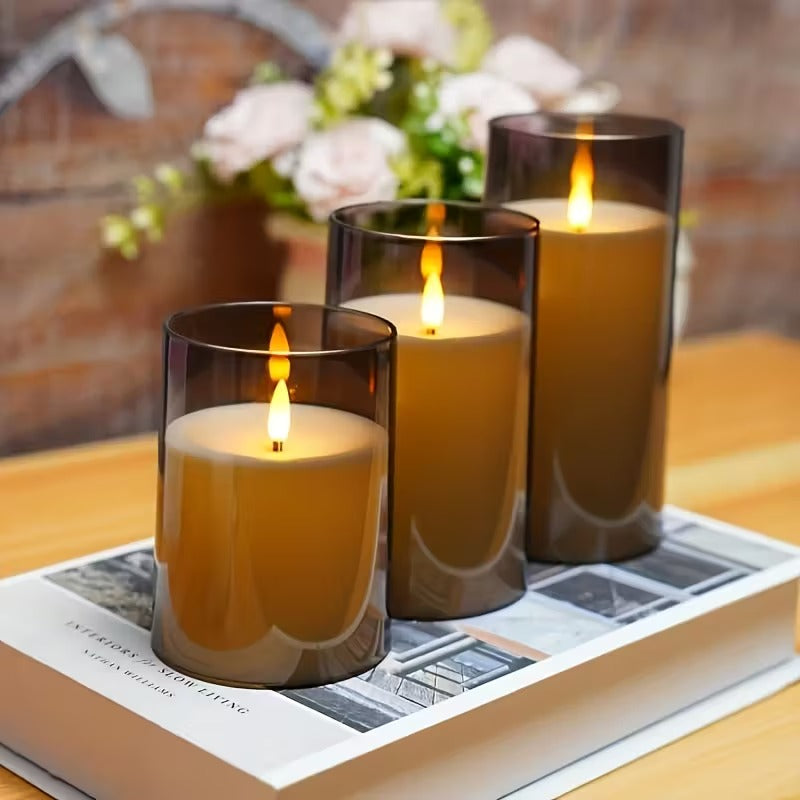 Flammenlose Kerzen Deluxe – Set von 3