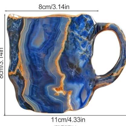 Handgefertigte Kaffeetassen aus Mineral-Kristall, Isoliert, Mikrowellengeeignet, 350-450 ml