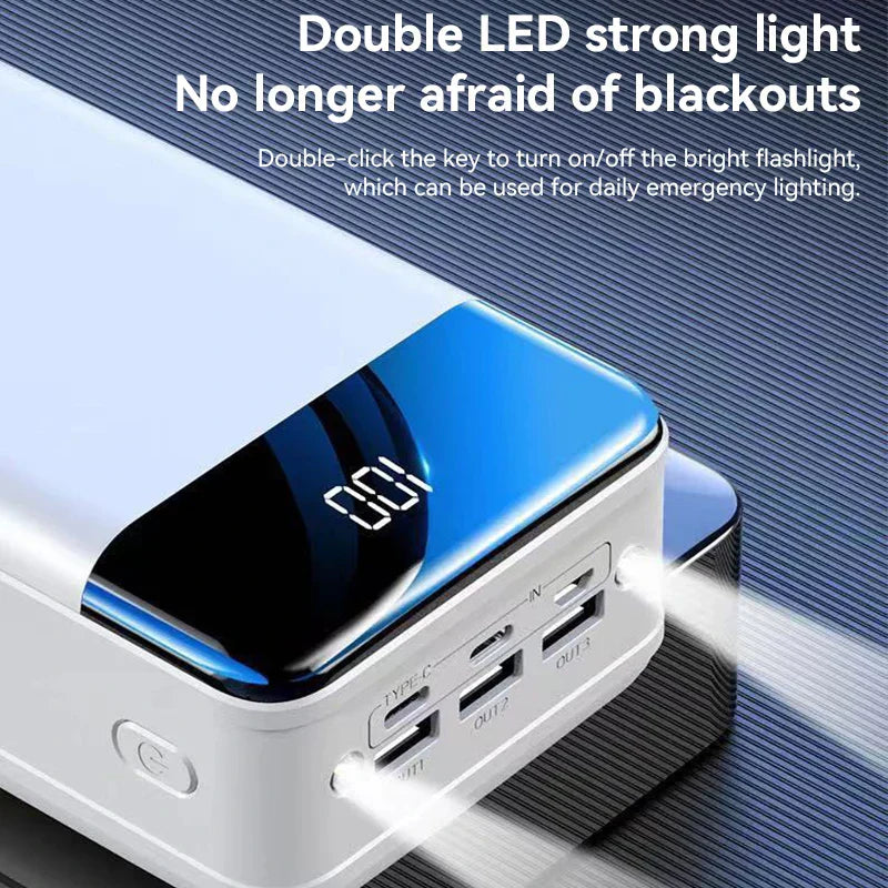 50.000mAh Ultra-Hochkapazitäts-Powerbank – Super schnelles Laden für Telefone, Tablets und Laptops