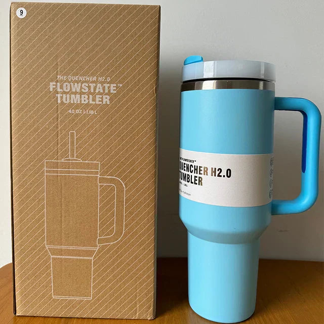 Isolierte Edelstahl-Reisebecher 40oz Mit Griff Lebenslange Deckel Und Strohhalm