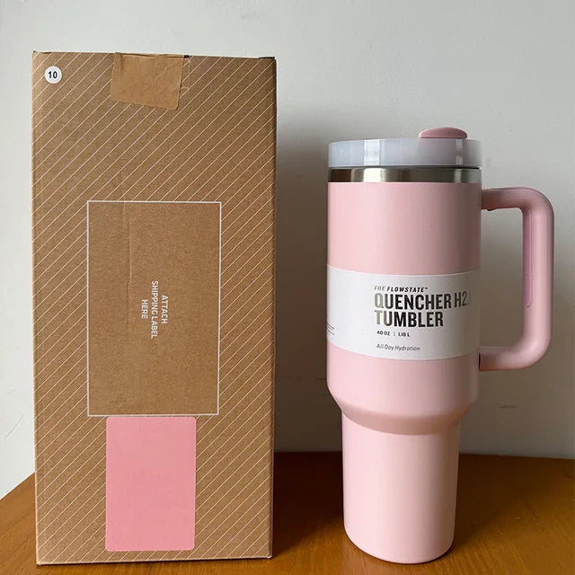Isolierte Edelstahl-Reisebecher 40oz Mit Griff Lebenslange Deckel Und Strohhalm