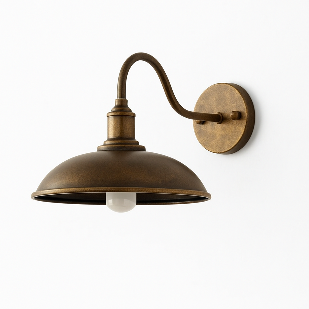 Vintage Industrielle Eisen Schüssel Außen Wandlampe LED 1-Licht