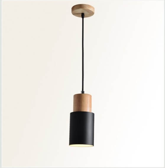 Frendorf | Metall Holz Pendelleuchte | Modernes Industrielles Design