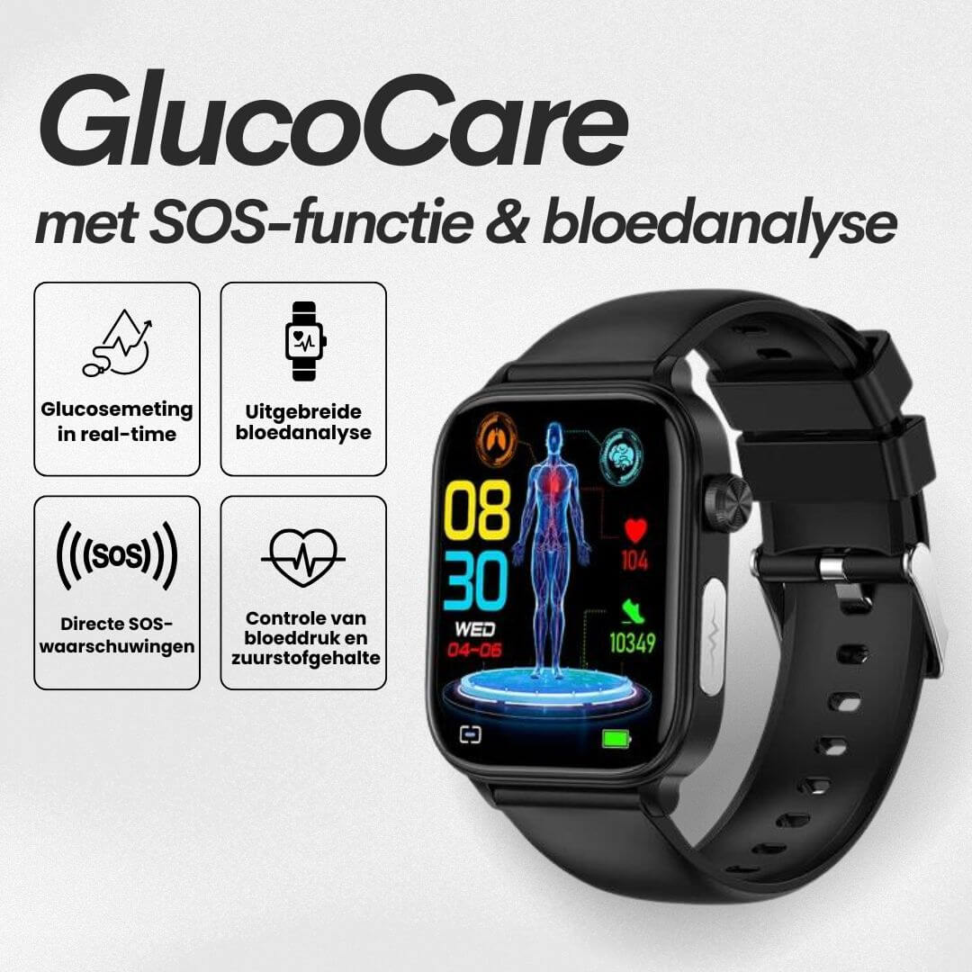 GlucoCare SOS - mit SOS-Funktion inkl. Sturzerkennung und zertifizierter Blutzucker-Messung (2025) - Original